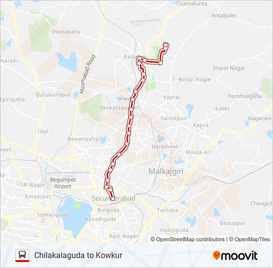 22K bus Line Map