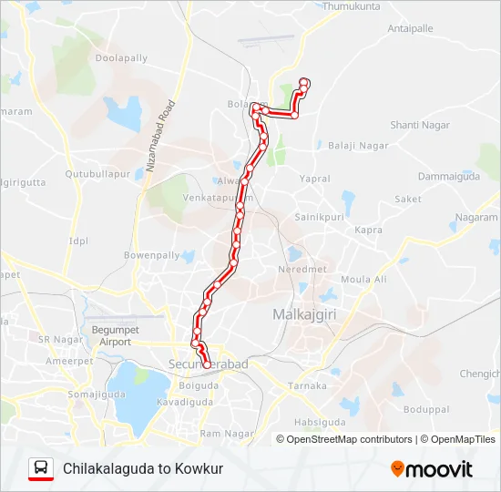 22K Bus Line Map