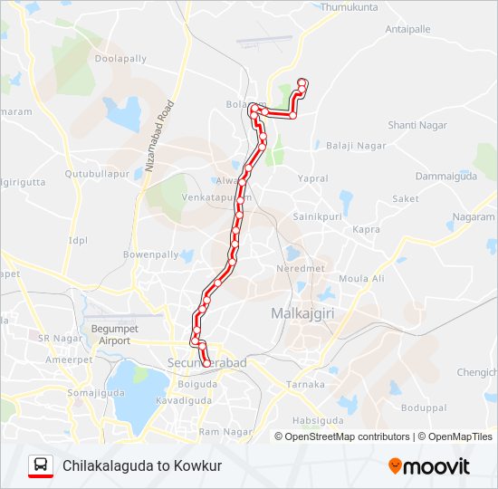 22K bus Line Map