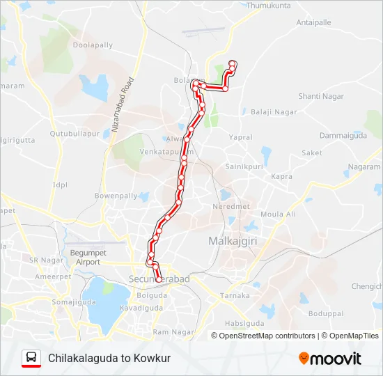 22K Bus Line Map