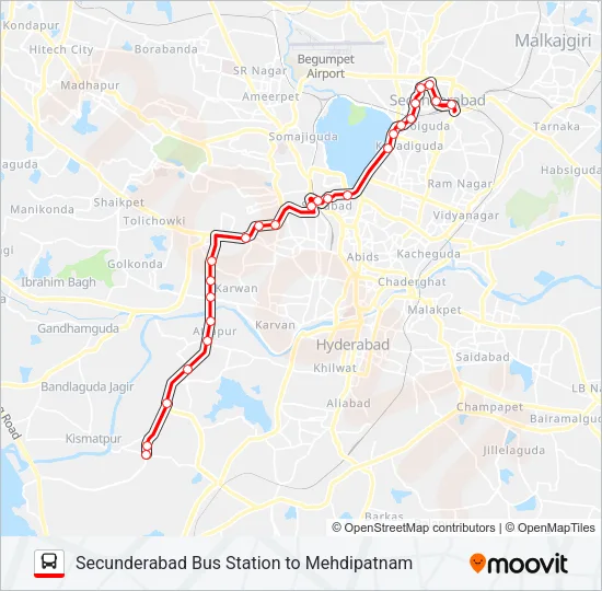 5K/92 Bus Line Map