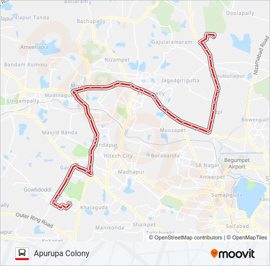 198 bus Line Map