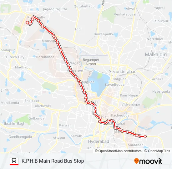 187D Bus Line Map
