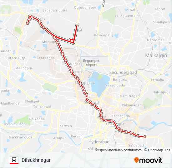 187D Bus Line Map