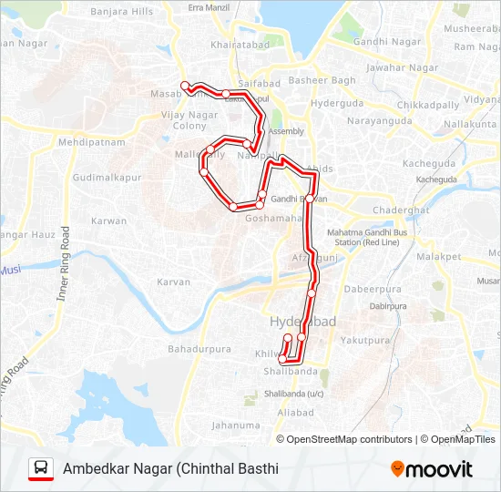 143A Bus Line Map