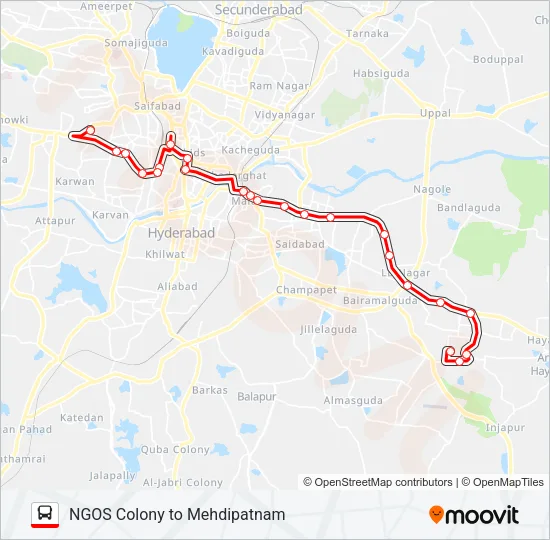 156B Bus Line Map