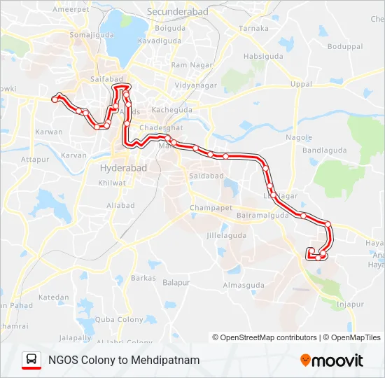 156B Bus Line Map