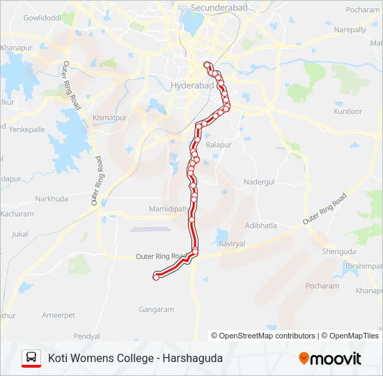 253H Bus Line Map