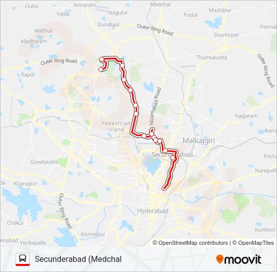 272M Bus Line Map
