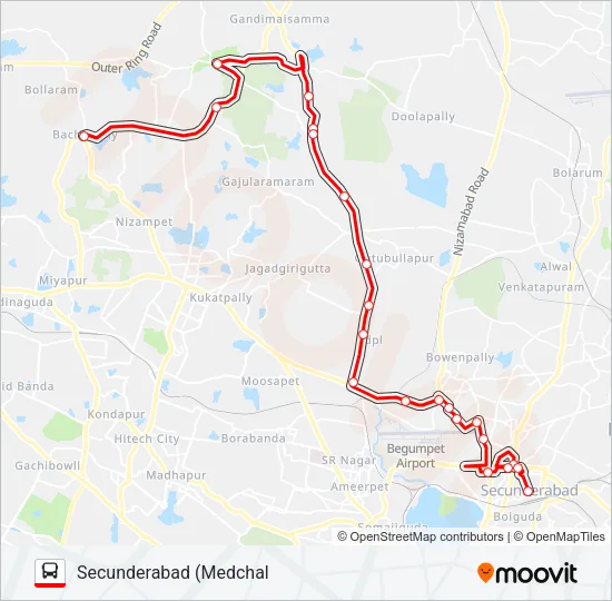 272M Bus Line Map
