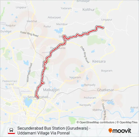 211B Bus Line Map