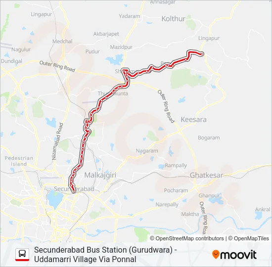 211B Bus Line Map