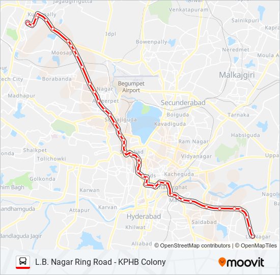 Saroor Nagar Route Map 187Dl Route: Schedules, Stops & Maps - Kphb Colony (Updated)