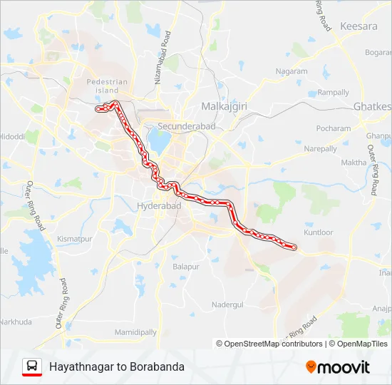 158F/299 Bus Line Map