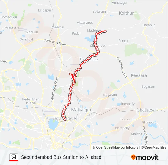 211A Bus Line Map