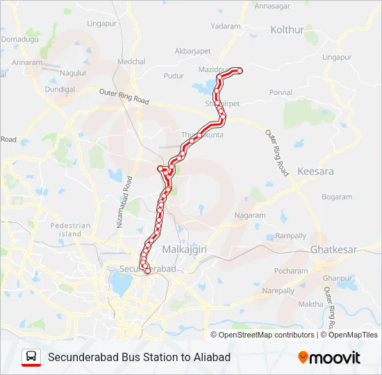 211A Bus Line Map