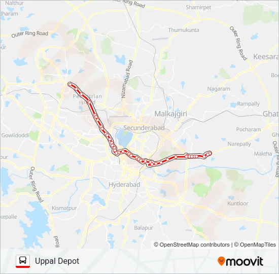113K/J Bus Line Map
