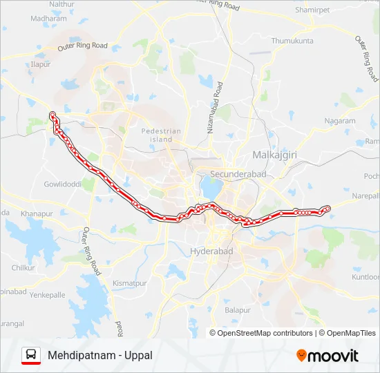 113M/216 Bus Line Map