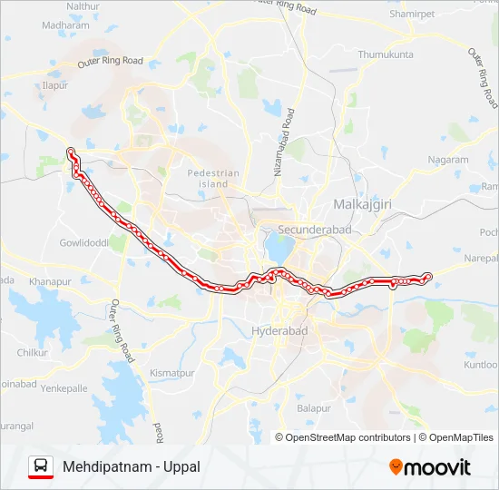 113M/216 Bus Line Map
