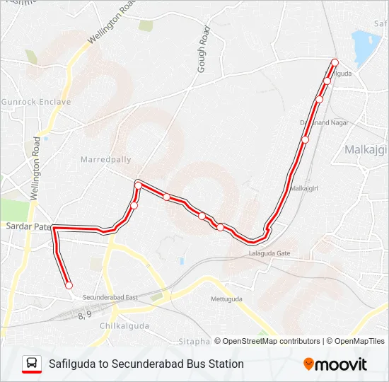 38X Bus Line Map