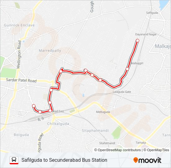 38X Bus Line Map