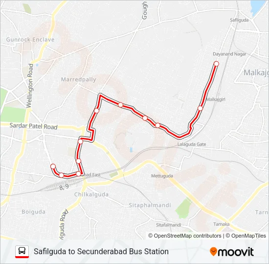 38X Bus Line Map