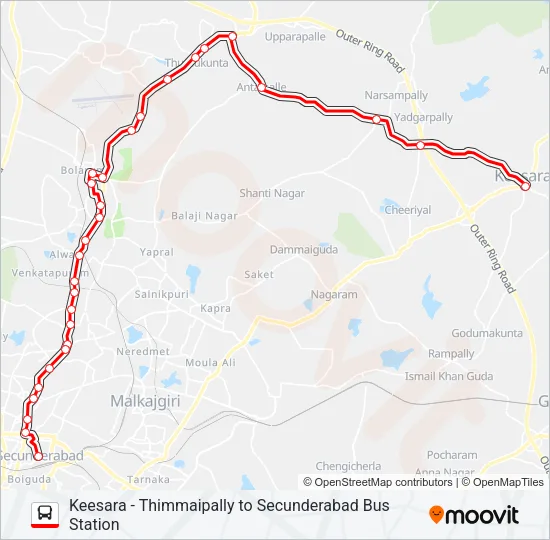 211C Bus Line Map