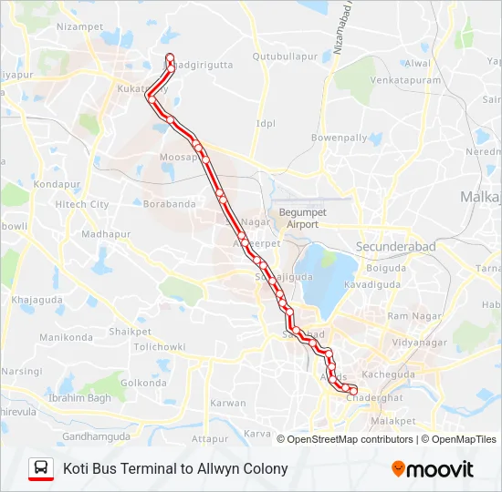 185S Bus Line Map