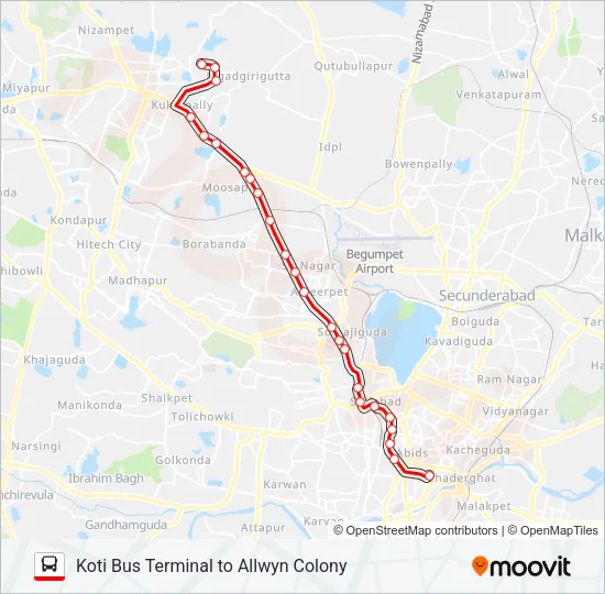 185S Bus Line Map
