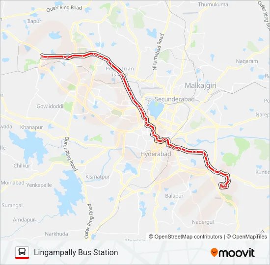 218L/V Bus Line Map