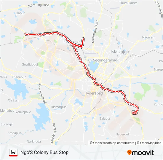 218L/V Bus Line Map