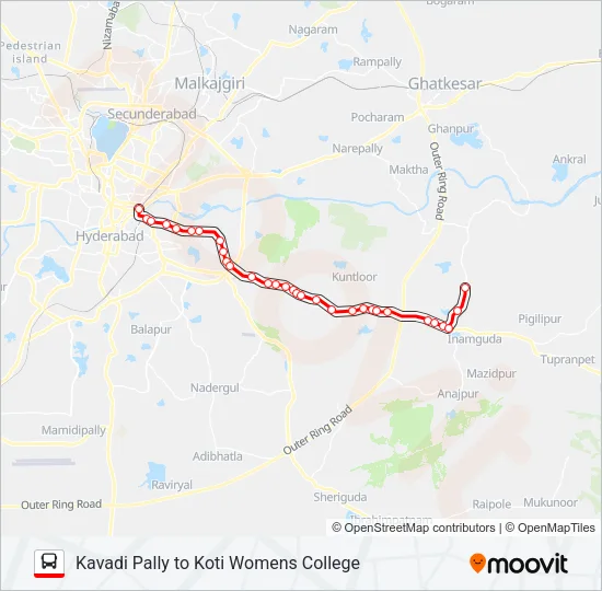 205K Bus Line Map