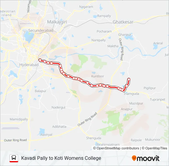 205K Bus Line Map