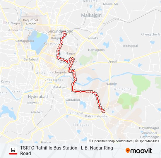 107VR bus Line Map