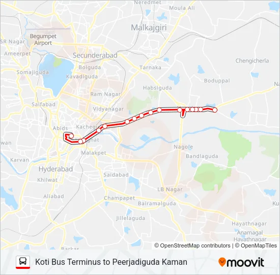 283T Bus Line Map