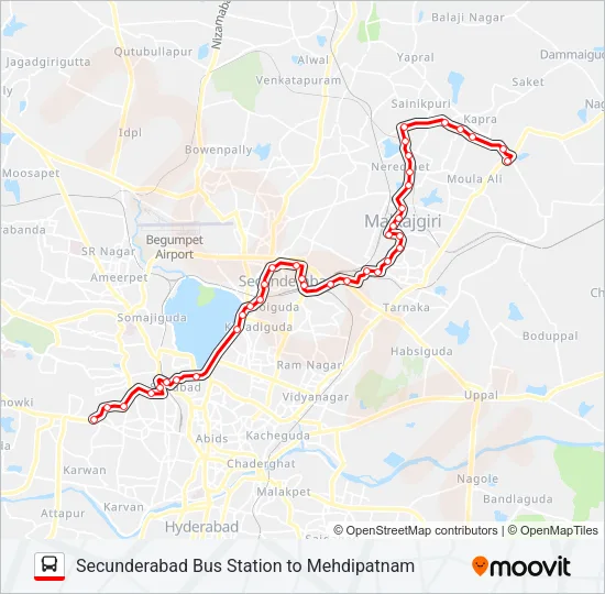 16A/5K Bus Line Map