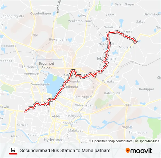 16A/5K Bus Line Map