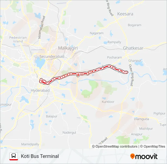 283P Bus Line Map