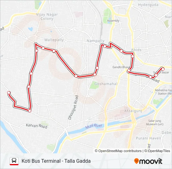 116T Bus Line Map