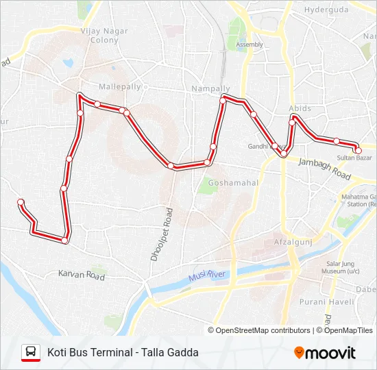 116T Bus Line Map