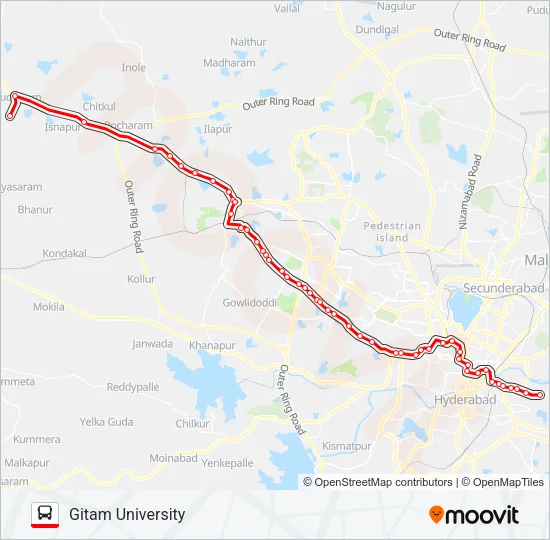 217D Bus Line Map