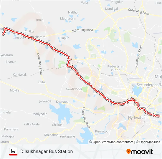 217D Bus Line Map