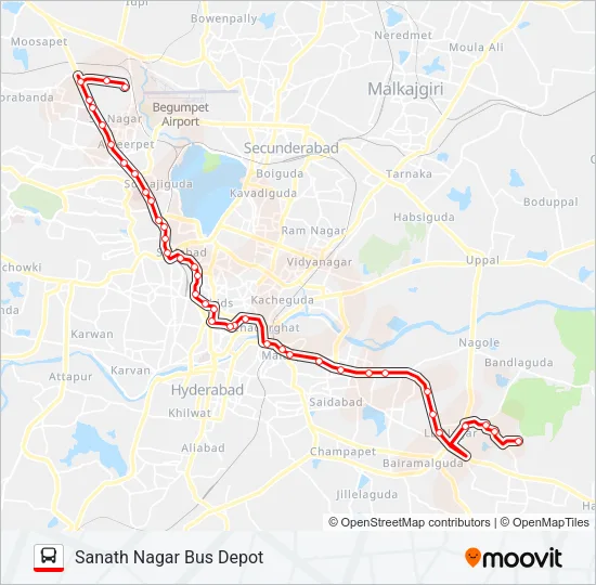 158D/L Bus Line Map