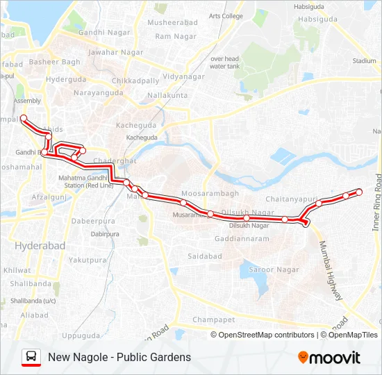 96N Bus Line Map