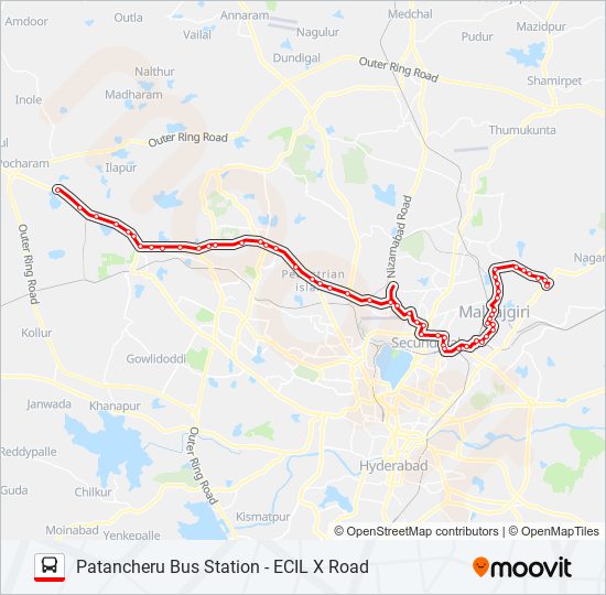 16A/219 bus Line Map