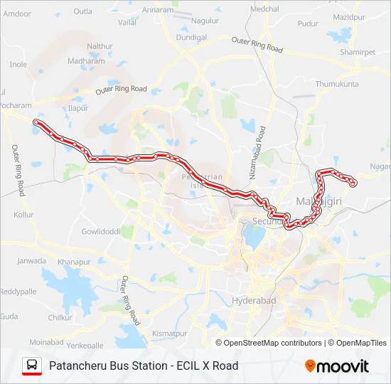 16A/219 Bus Line Map