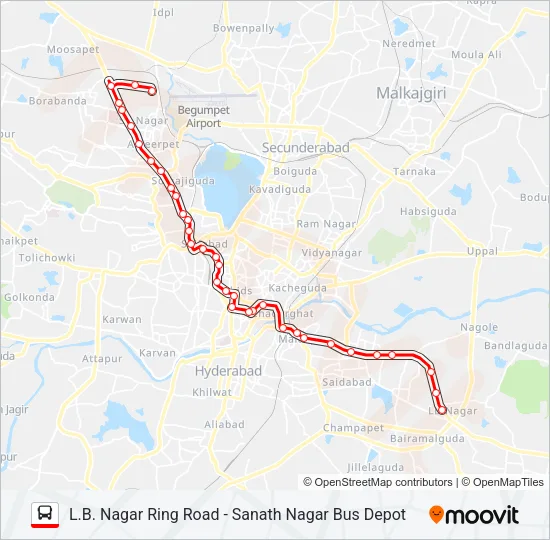 158L Bus Line Map