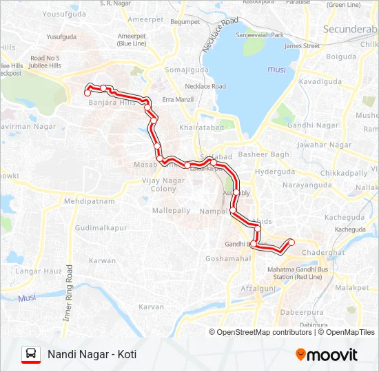 127N Bus Line Map
