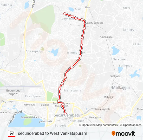 21W Bus Line Map