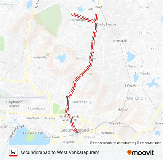21W Bus Line Map